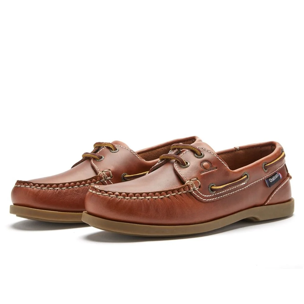 CHATHAM Ladies Deck II G2 Leather Boat Shoes - Chestnut - Image 2