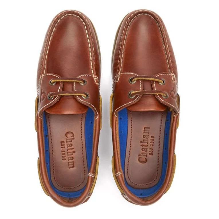 CHATHAM Ladies Deck II G2 Leather Boat Shoes - Chestnut - Image 3