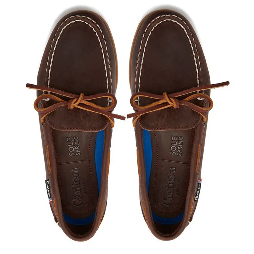 CHATHAM Ladies Olivia G2 Slip-On Deck Shoes - Chocolate - Image 4