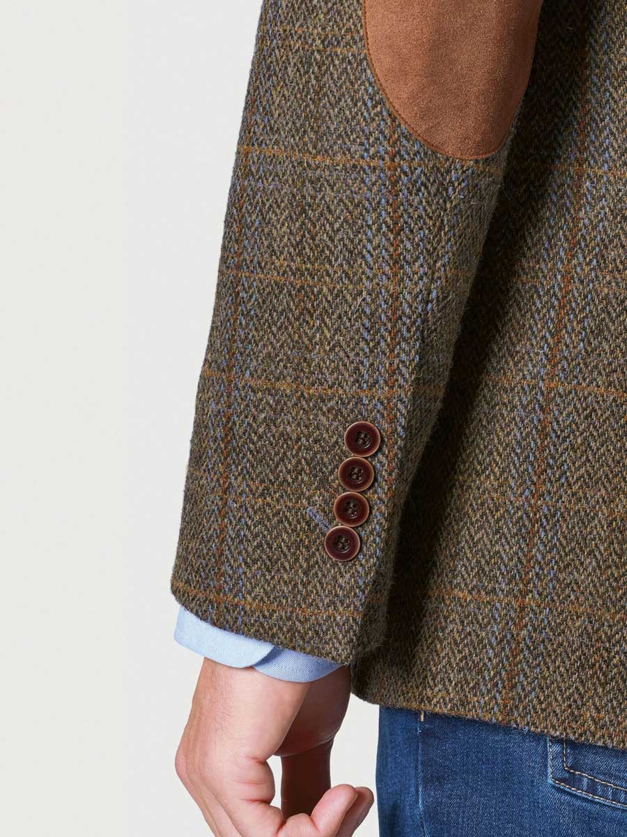 30% OFF - HARRIS TWEED Sumburgh Jacket - Mens - Mid-Brown with Check - Size: 52 REGULAR - Image 3