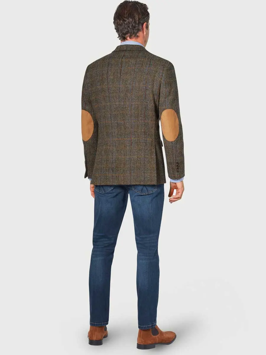 30% OFF - HARRIS TWEED Sumburgh Jacket - Mens - Mid-Brown with Check - Size: 52 REGULAR - Image 4