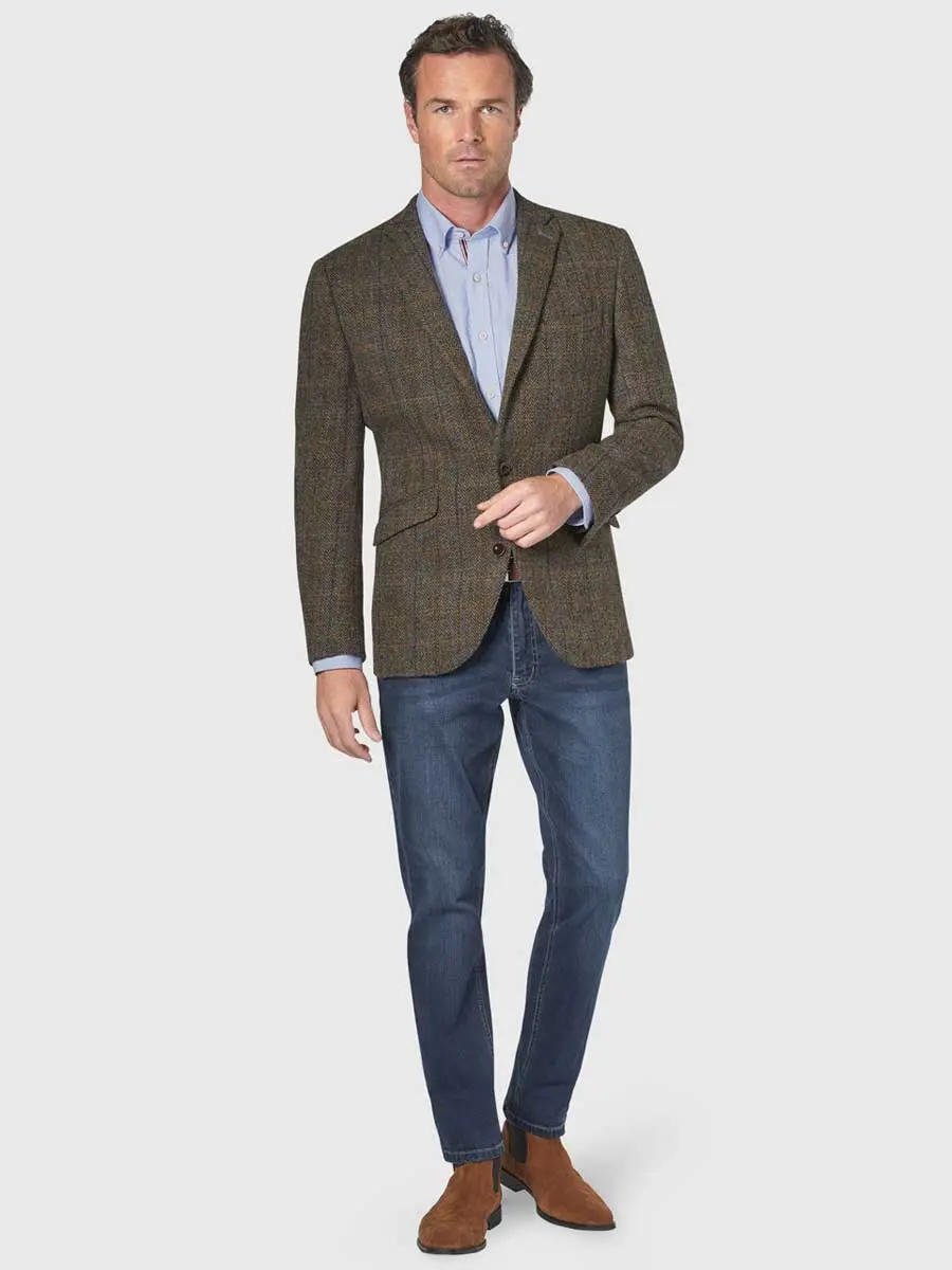 30% OFF - HARRIS TWEED Sumburgh Jacket - Mens - Mid-Brown with Check - Size: 52 REGULAR - Image 5