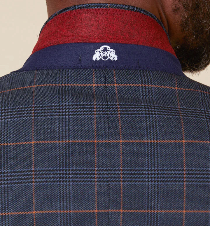 60% OFF - MARC DARCY Jenson Blazer - Mens Slim Fit - Marine Navy Check - Size: UK 34 - Image 7