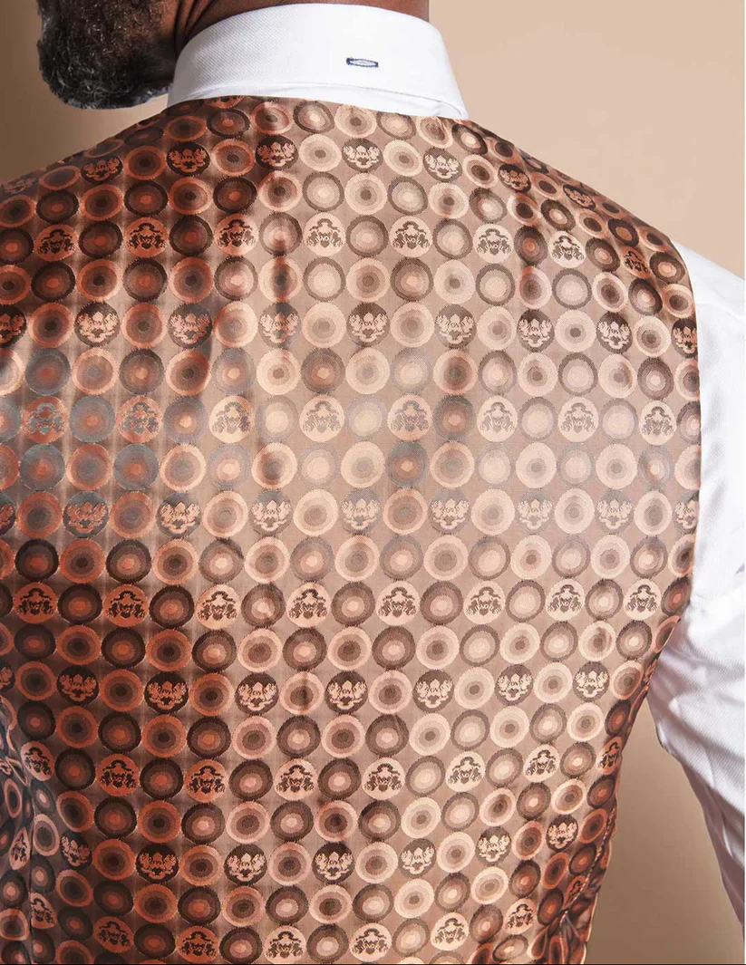 50% OFF - MARC DARCY Men's HM5 Single Breasted Waistcoat - Tan - Size: 46 - Image 3