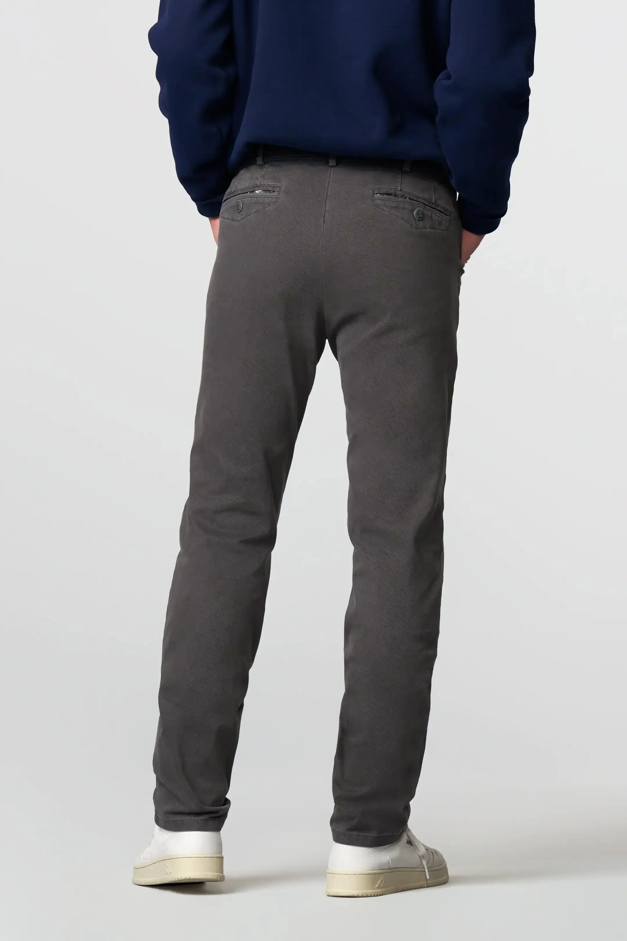 40% OFF - MEYER Chicago Trousers - 5613 Fine Micro Cotton Chinos - Mid Grey - Size: 36 REGULAR - Image 3