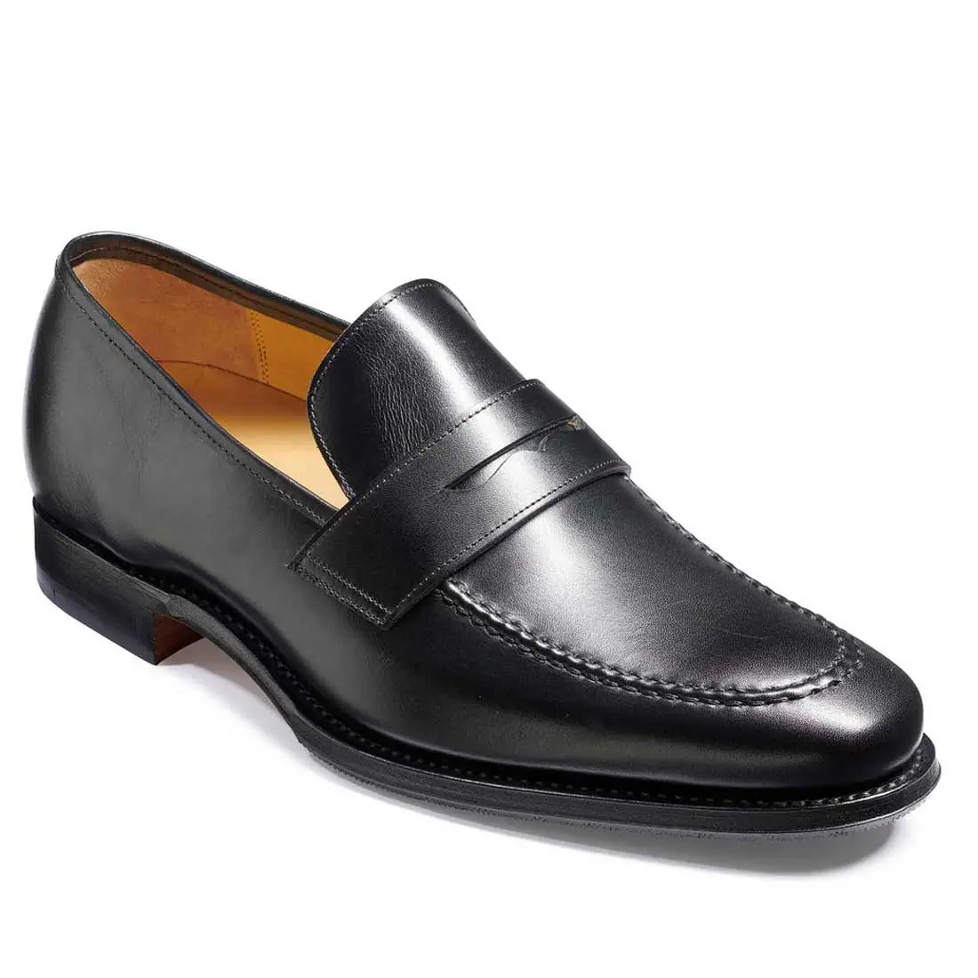 40% OFF BARKER Gates Shoes - Mens Moccasin Loafer - Black Calf - Size: UK 10