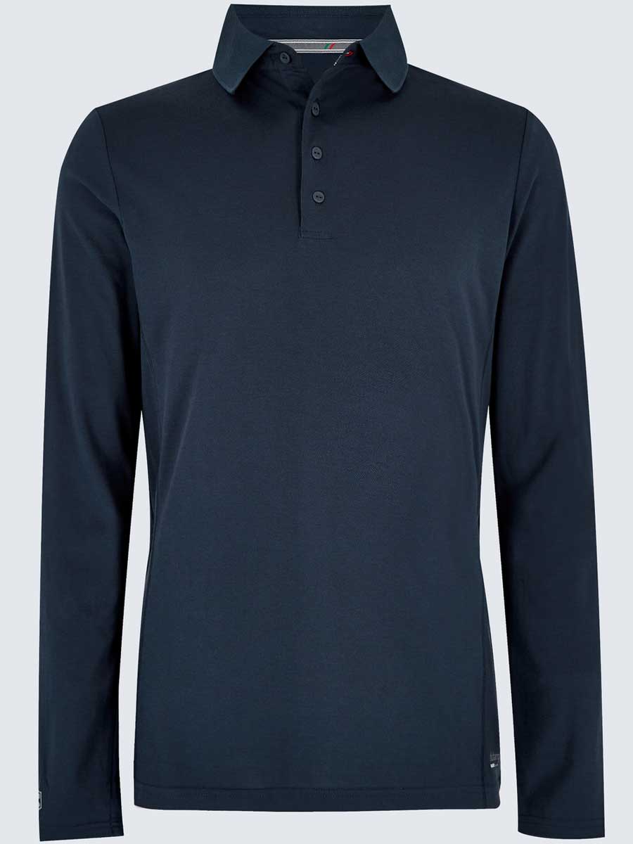 DUBARRY Freshford Unisex Long-Sleeved Technical Polo - Navy - Image 4