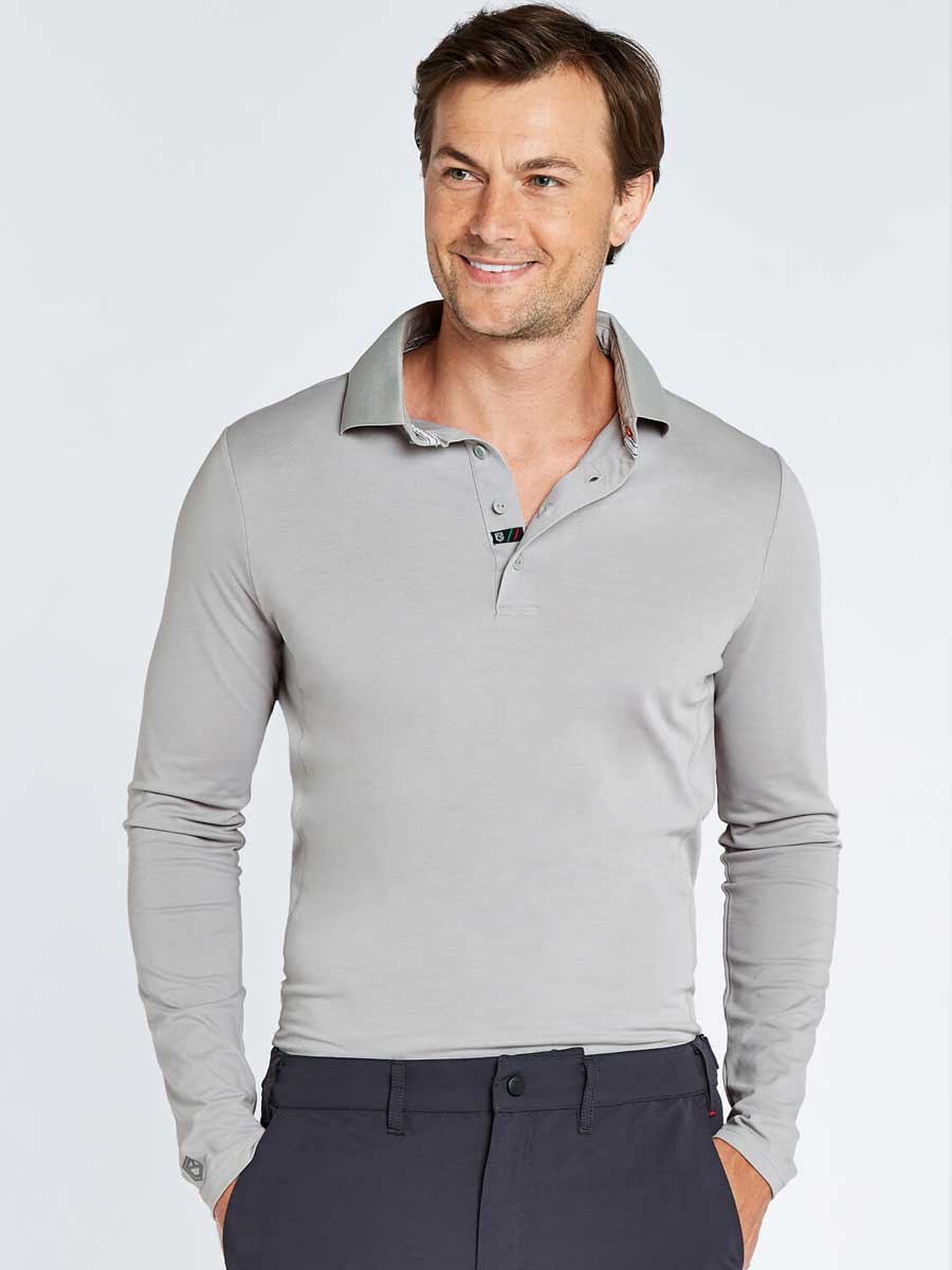 DUBARRY Freshford Unisex Long-Sleeved Technical Polo - Platinum