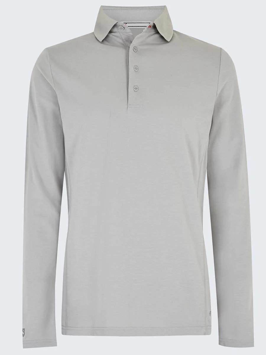 DUBARRY Freshford Unisex Long-Sleeved Technical Polo - Platinum - Image 3