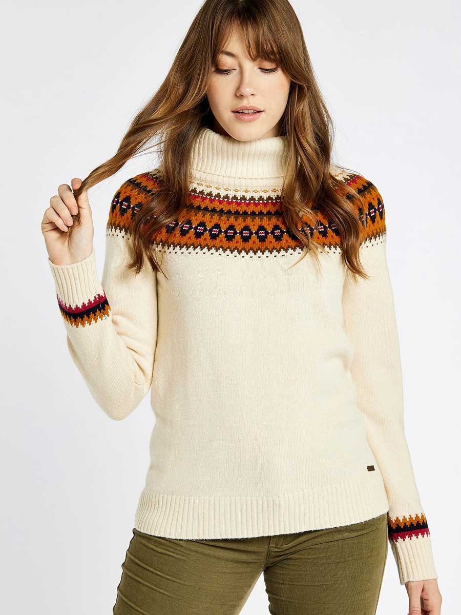 40% OFF - DUBARRY Riverdale Fair Isle Knitted Sweater - Women's - Chalk - Size: UK 16