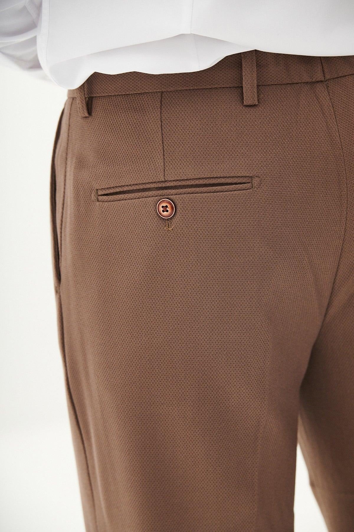 50% OFF - MARC DARCY HM5 Tailored Trousers - Mens Slim Fit - Tan - Size: 44 Regular - Image 3