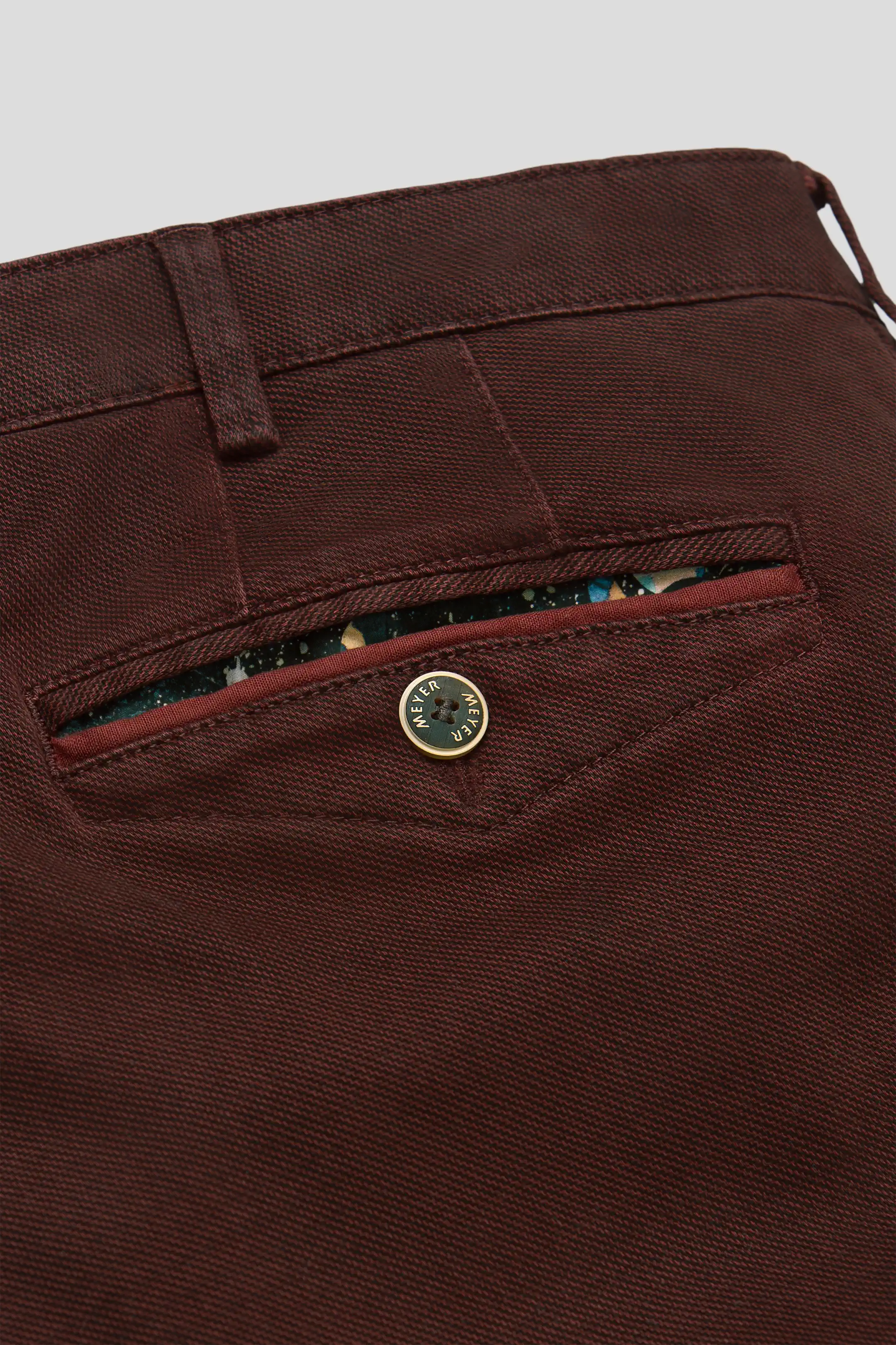 40% OFF - MEYER Chicago Trousers - 5613 Fine Micro Cotton Chinos - Burgundy - Size: 42 REGULAR - Image 4