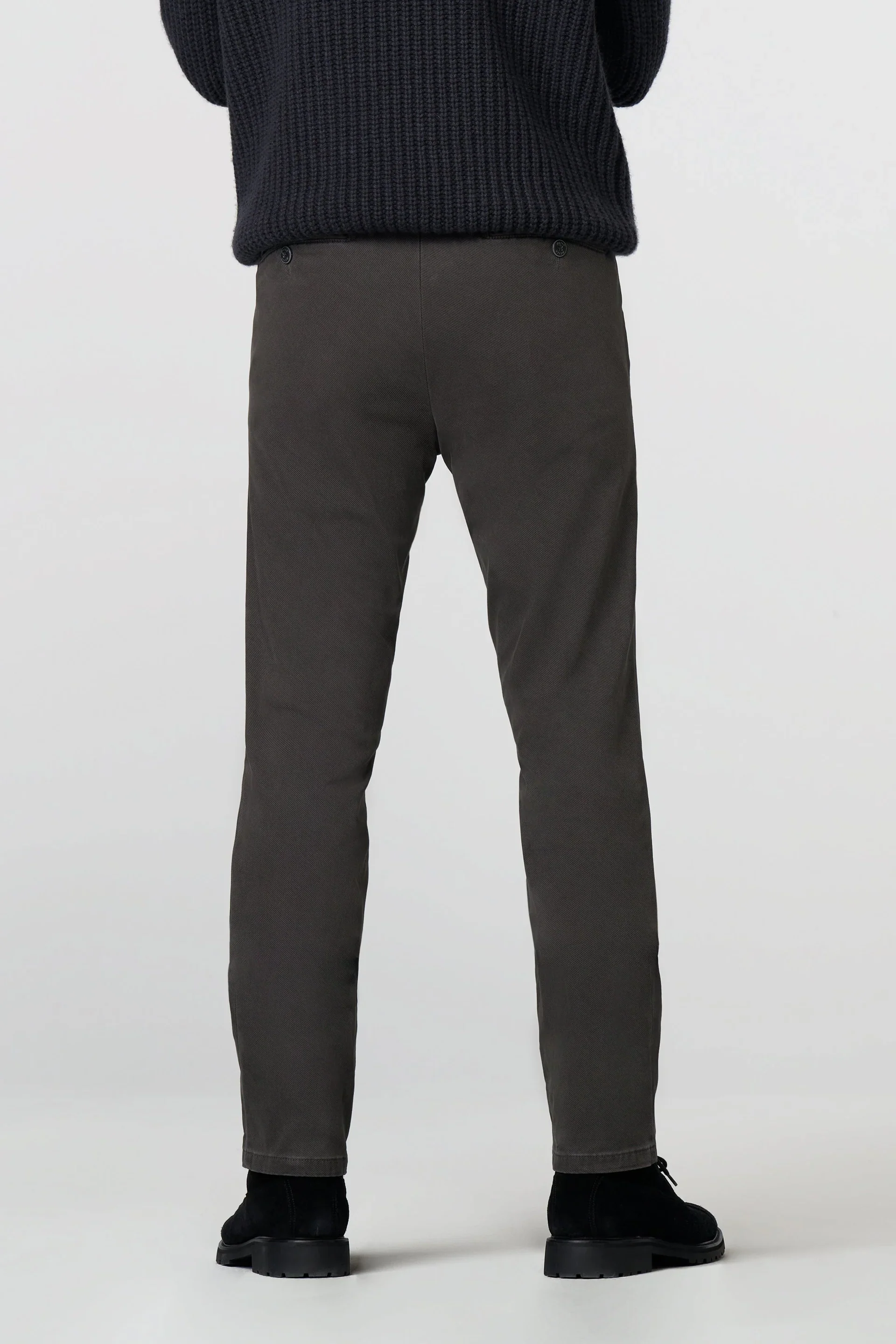 60% OFF - MEYER Exclusive Bonn Trousers - 8614 Luxury Cotton Chino - Charcoal Grey - Image 3