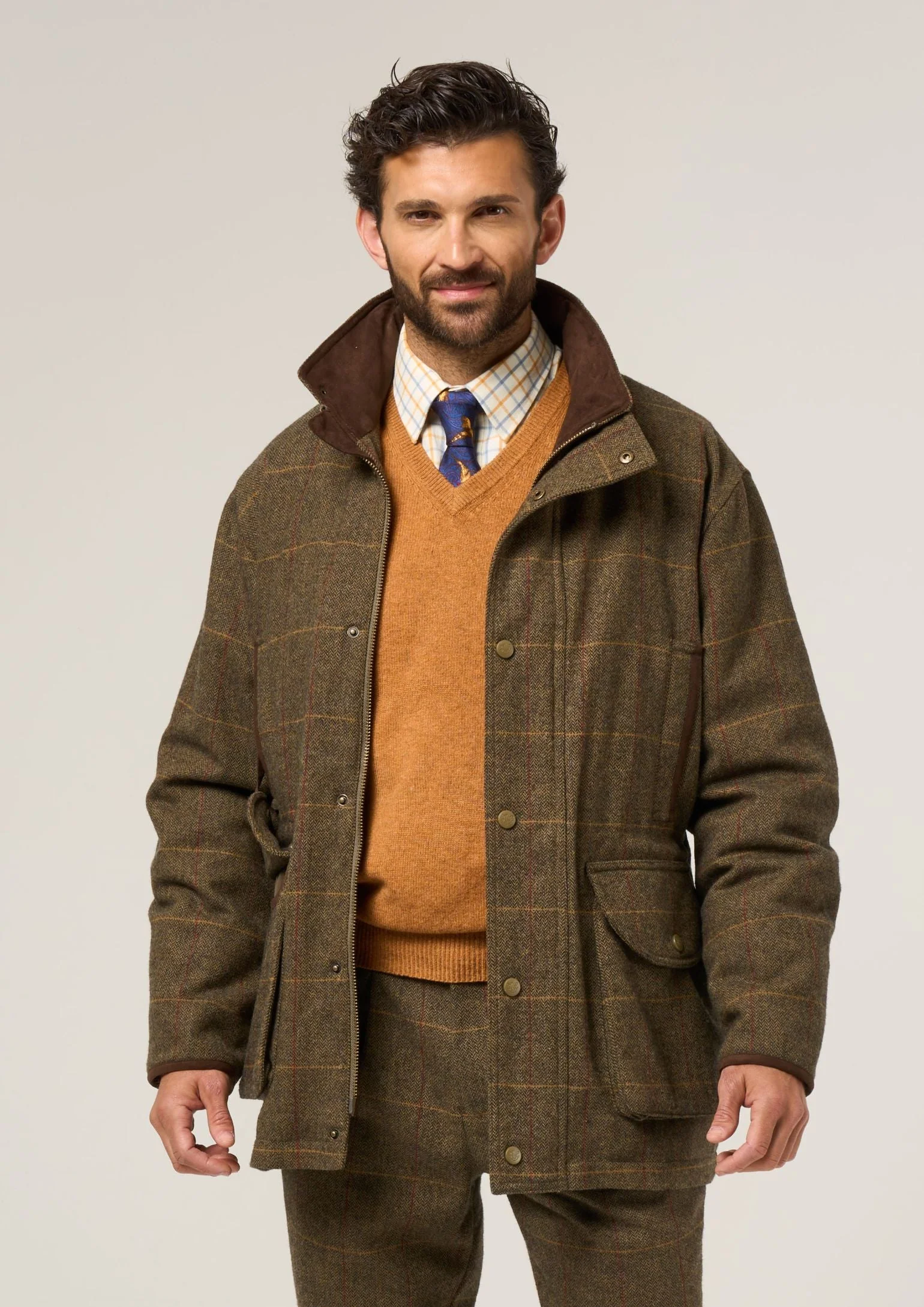 ALAN PAINE Combrook Mens Shooting Field Coat - Teak - Image 2