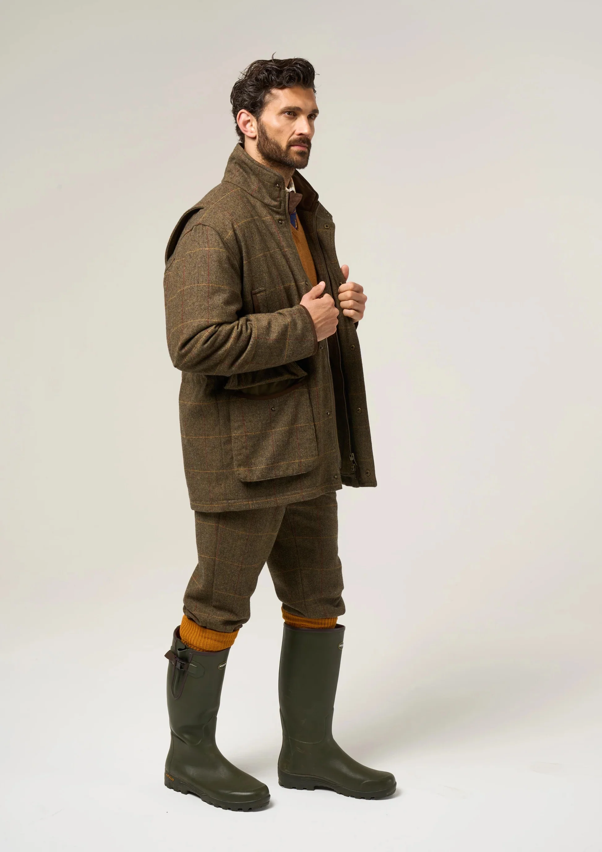 ALAN PAINE Combrook Mens Shooting Field Coat - Teak - Image 4