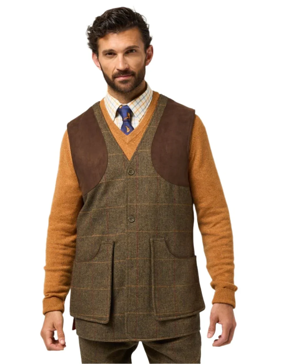 ALAN PAINE Combrook Mens Shooting Waistcoat - Teak - Image 2
