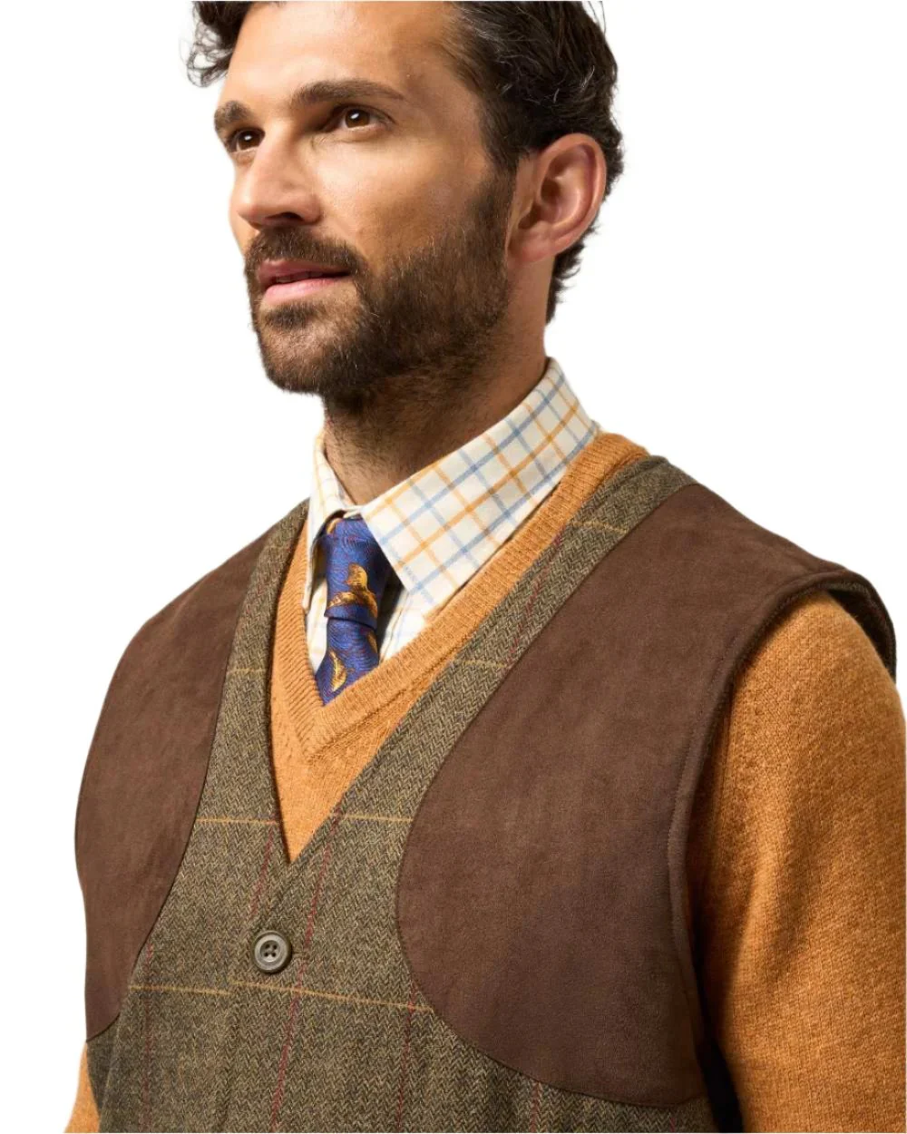 ALAN PAINE Combrook Mens Shooting Waistcoat - Teak - Image 5
