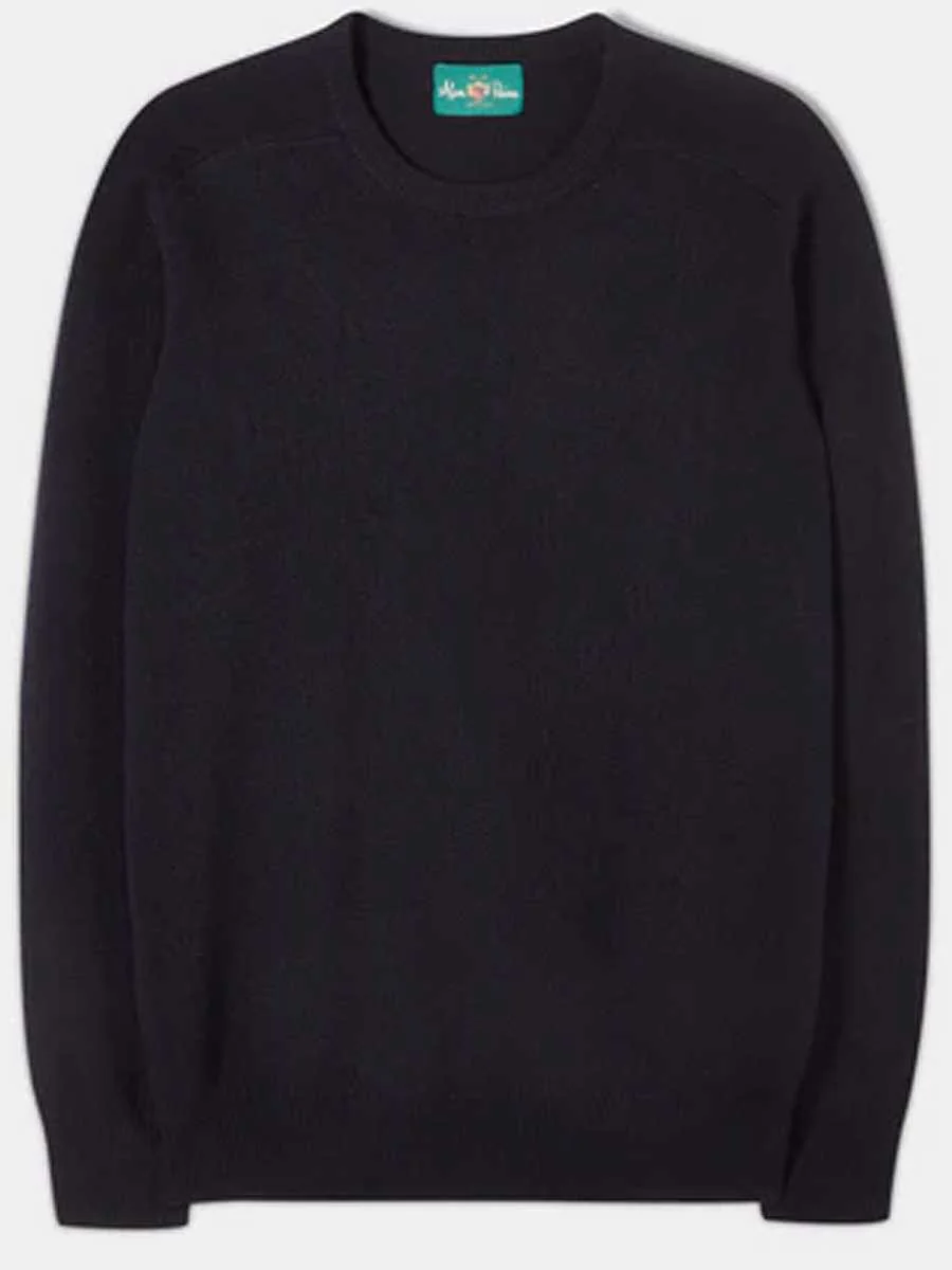 ALAN PAINE Dorset Crew Neck Lambswool Classic Fit Jumper - Mens - Navy