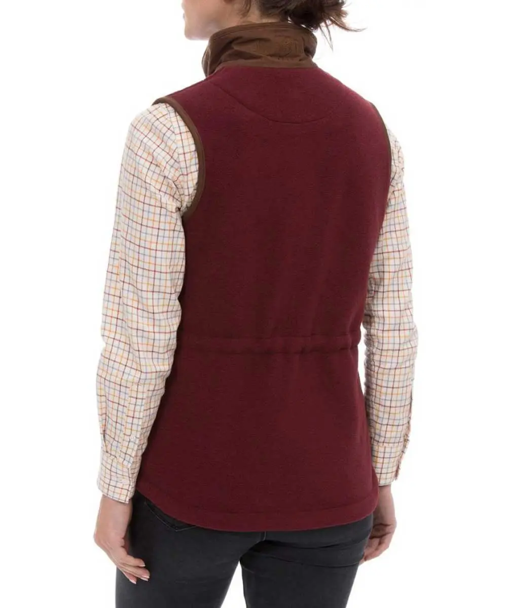 ALAN PAINE Aylsham Ladies Fleece Gilet - Bloodstone - Image 3