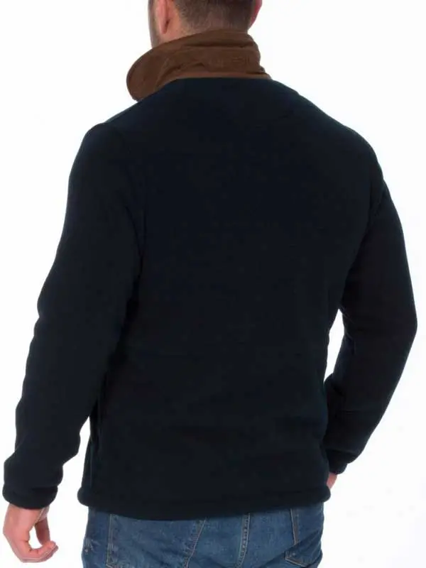 ALAN PAINE Aylsham Mens Fleece Jacket - Dark Navy - Image 3