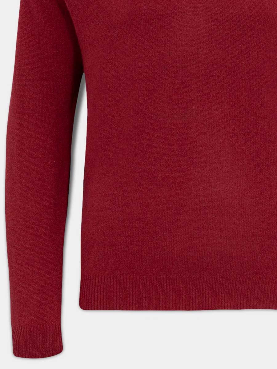 ALAN PAINE Streetly Men's V Neck Lambswool Jumper - Magma - Image 3
