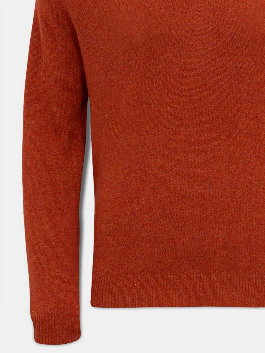 ALAN PAINE Streetly Men's V Neck Lambswool Jumper - Tiger - Image 4