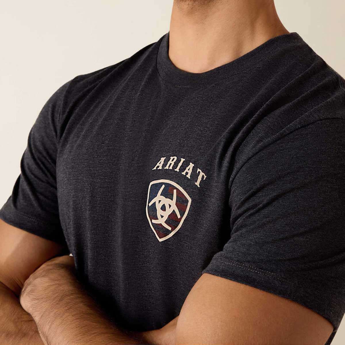 ARIAT American Bison Classic Fit T-Shirt - Mens - Charcoal - Image 5