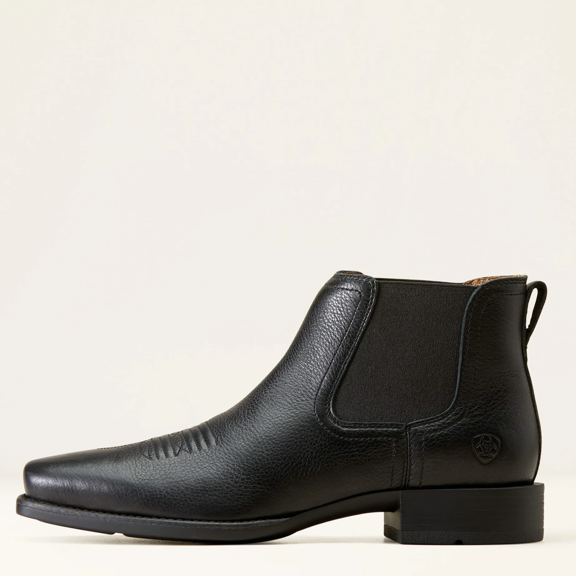ARIAT Booker Ultra Square Toe Western Boots - Mens - Black Deertan - Image 2
