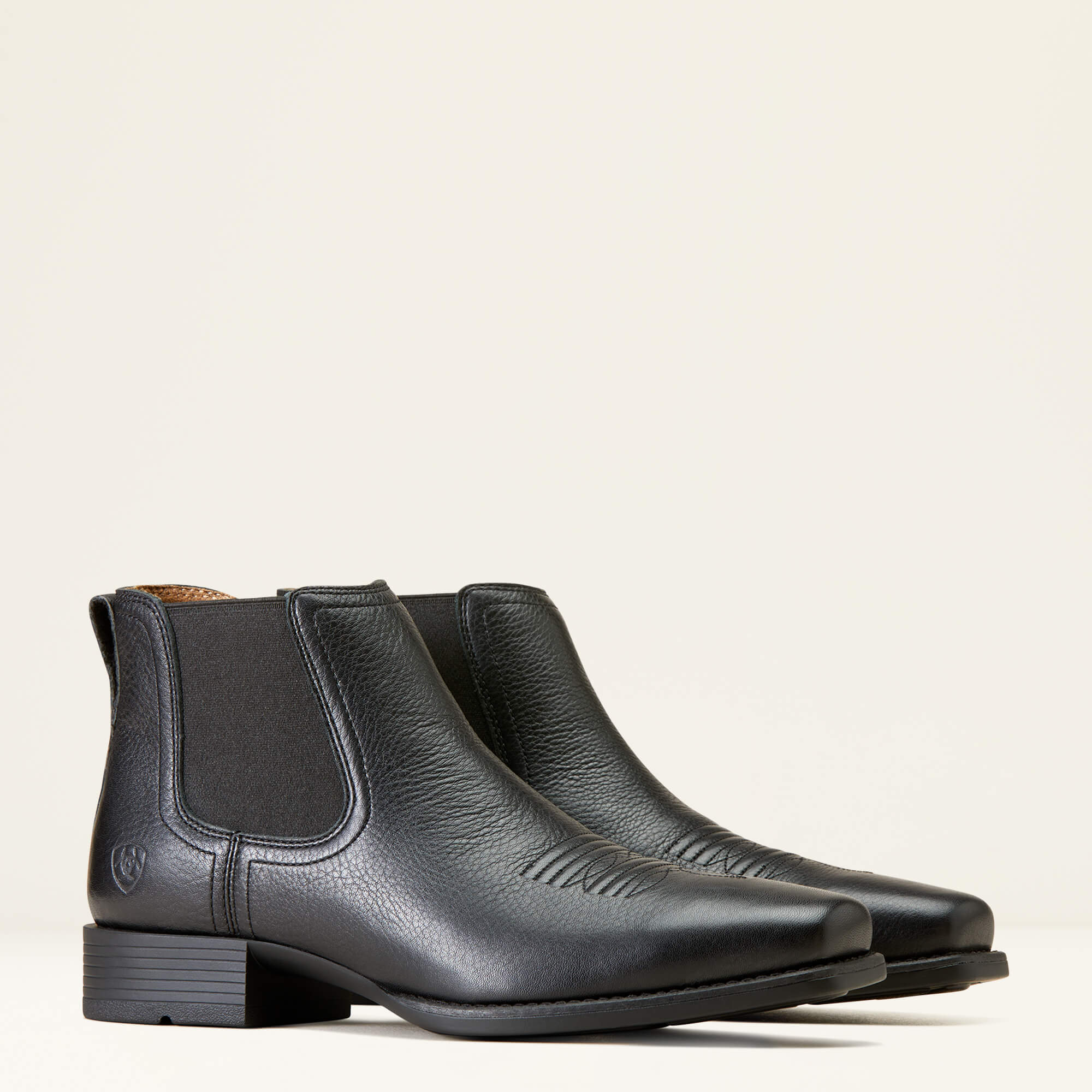 ARIAT Booker Ultra Square Toe Western Boots - Mens - Black Deertan - Image 6