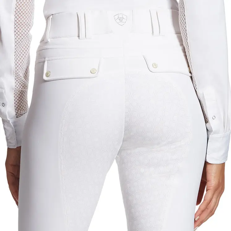 ARIAT Tri Factor Grip Full Seat Breeches – Womens - White - Image 3