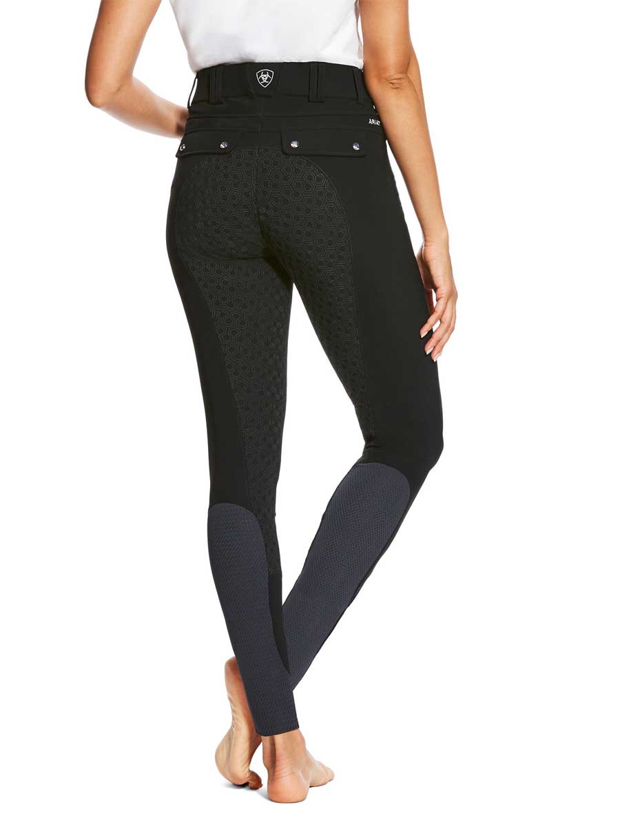 ARIAT Tri Factor Grip Full Seat Breeches – Womens -  Black - Image 3