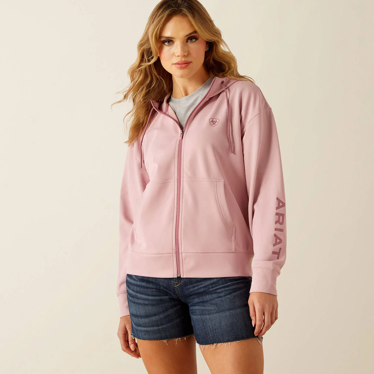 ARIAT Breeze Full Zip Hoodie - Womens - Zephyr Pink