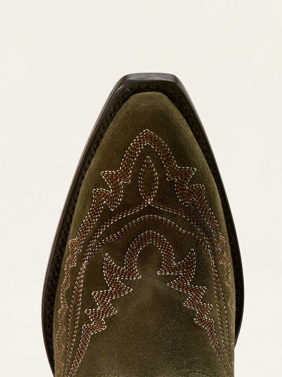 ARIAT Casanova X Toe Western Boots - Womens Cowgirl - Soft Olive Suede - Image 6