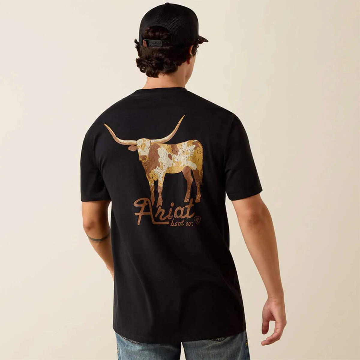 ARIAT Cowmooflage Classic Fit T-Shirt - Mens - Black
