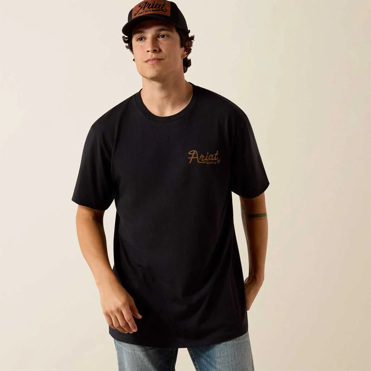 ARIAT Cowmooflage Classic Fit T-Shirt - Mens - Black - Image 2