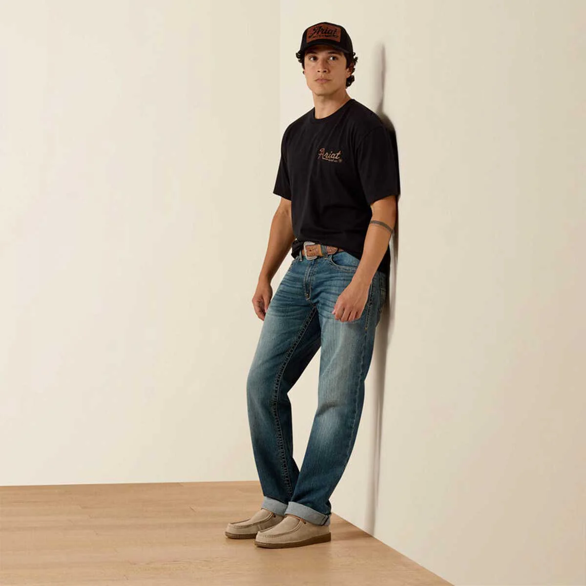 ARIAT Cowmooflage Classic Fit T-Shirt - Mens - Black - Image 3