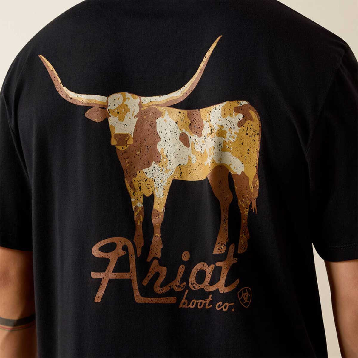 ARIAT Cowmooflage Classic Fit T-Shirt - Mens - Black - Image 4