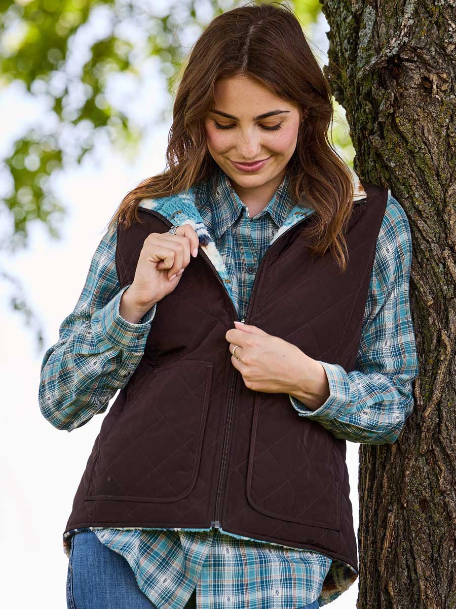 ARIAT Dilon 2.0 Reversible Insulated Gilet - Womens - Mole - Image 3