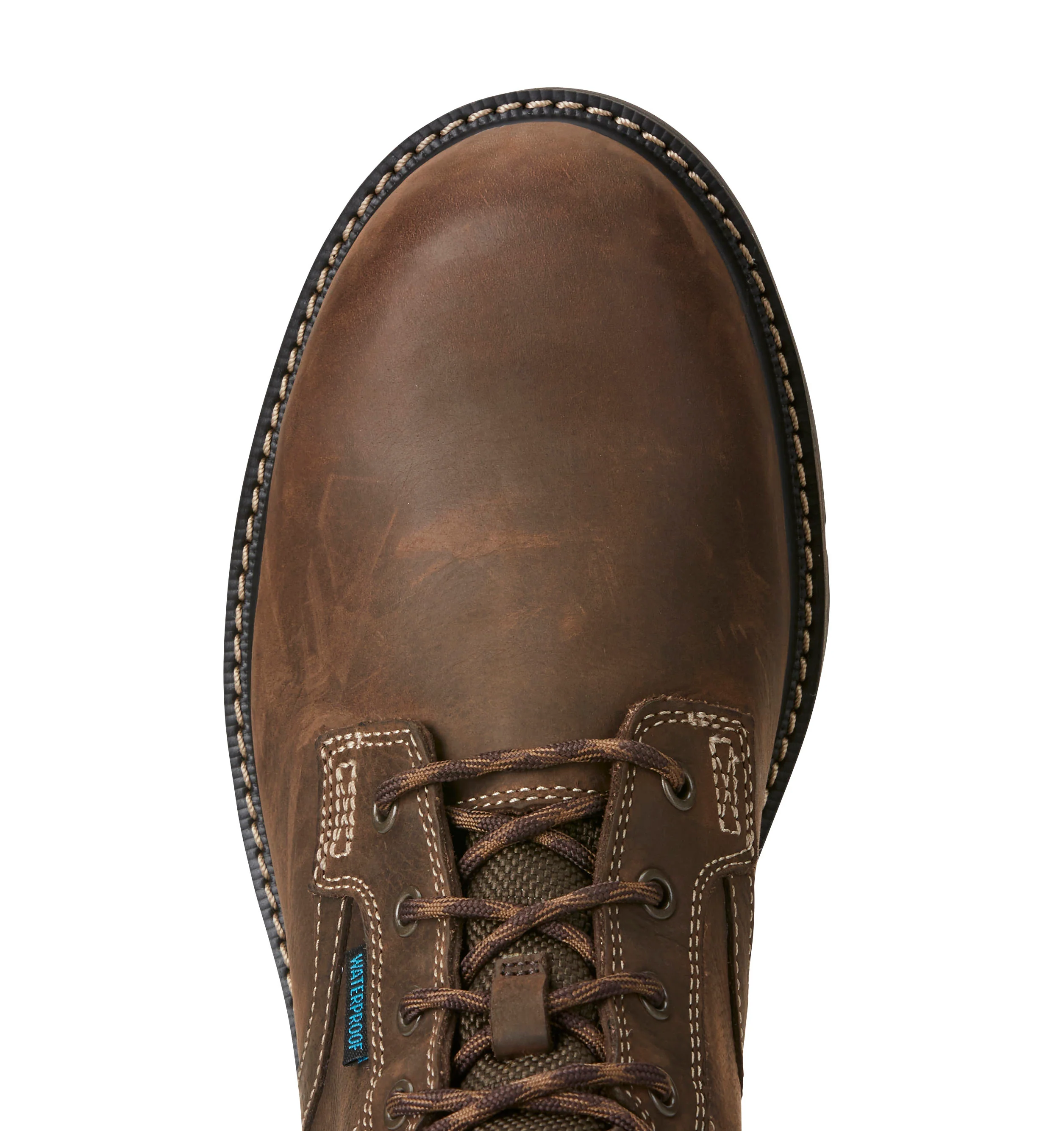 ARIAT Groundbreaker 6" Lace Work Boots - Mens H2O Steel Toe Cap - Dark Brown - Image 6