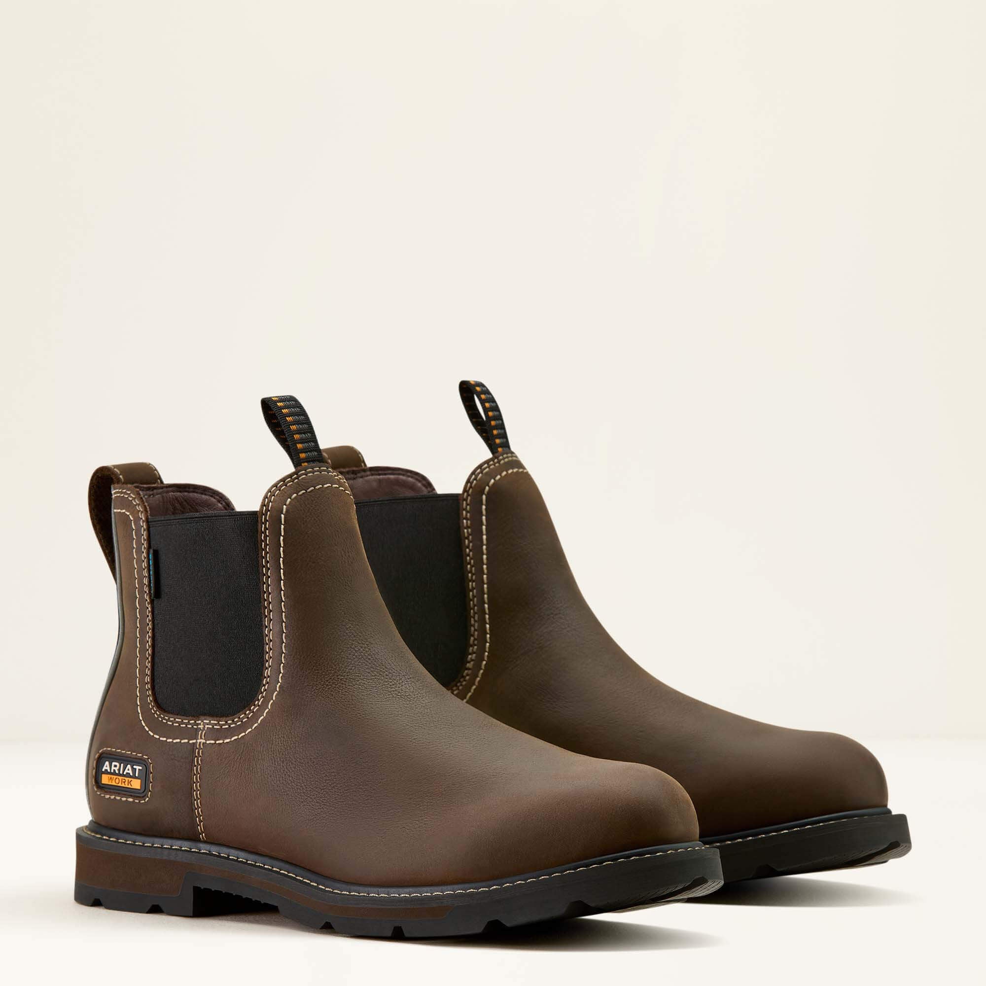 ARIAT Groundbreaker Chelsea Work Boots - Mens Soft Toe - Dark Brown - Image 4