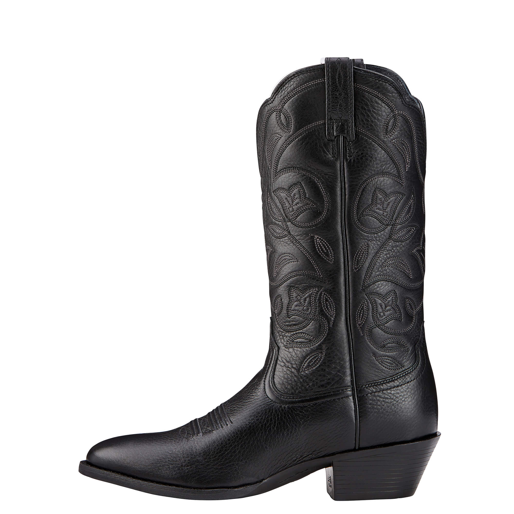 ARIAT Heritage Western R Toe Boots - Womens Cowgirl - Black Deertan - Image 3