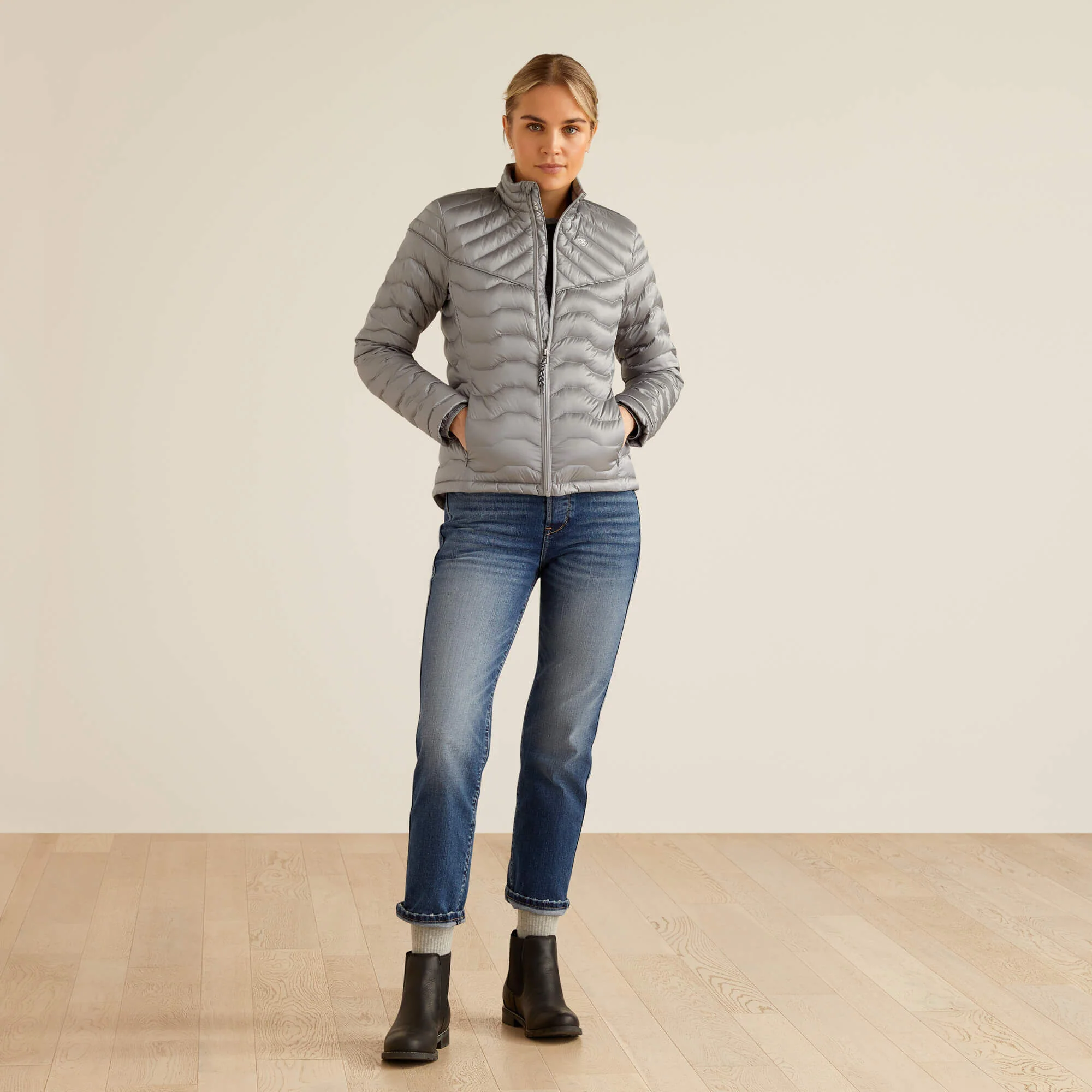 ARIAT Ideal Down Insulated Jacket - Womens - Iridescent Ultimate Grey - Image 5