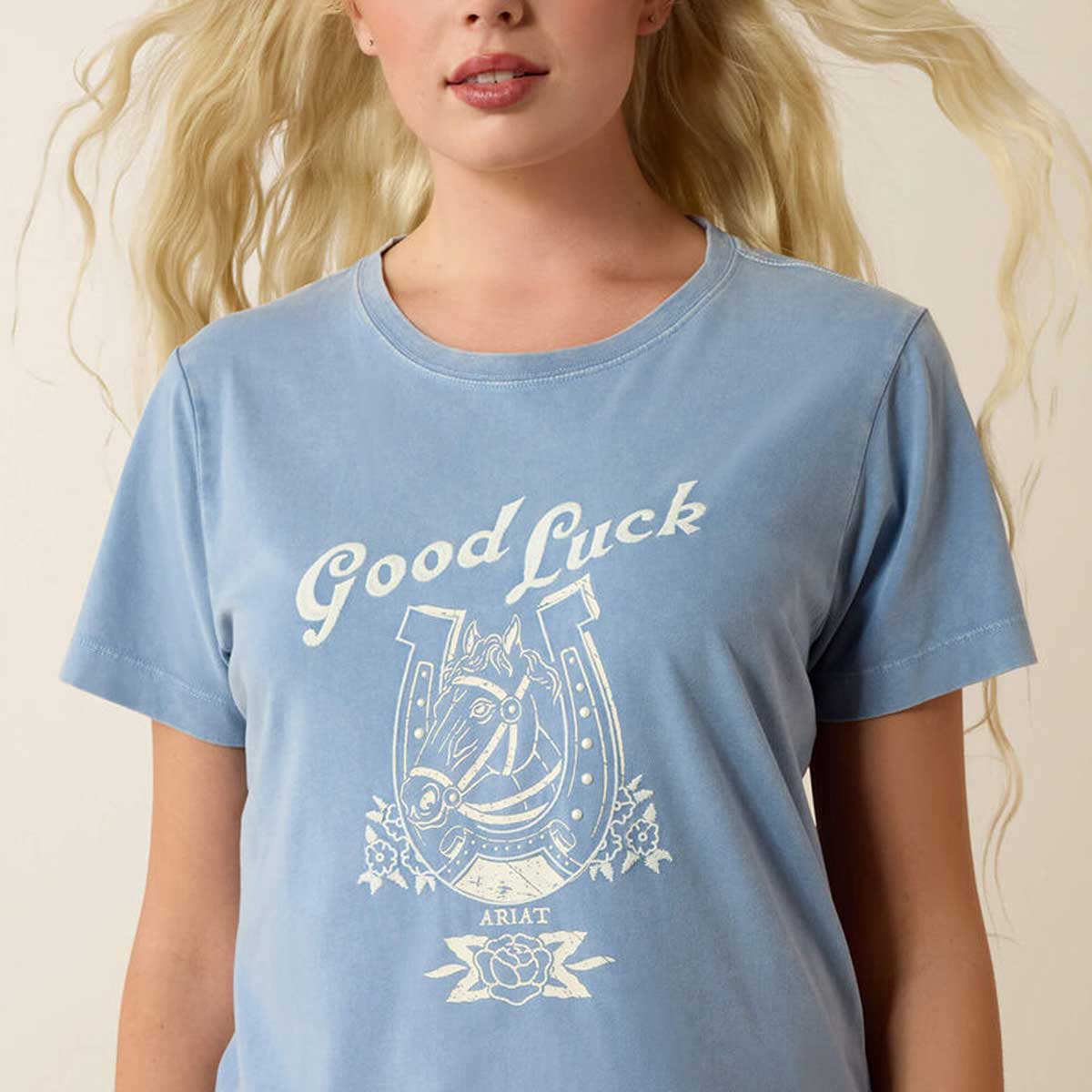 ARIAT Lucky Dreams T-Shirt - Womens - Ashleigh Blue - Image 5