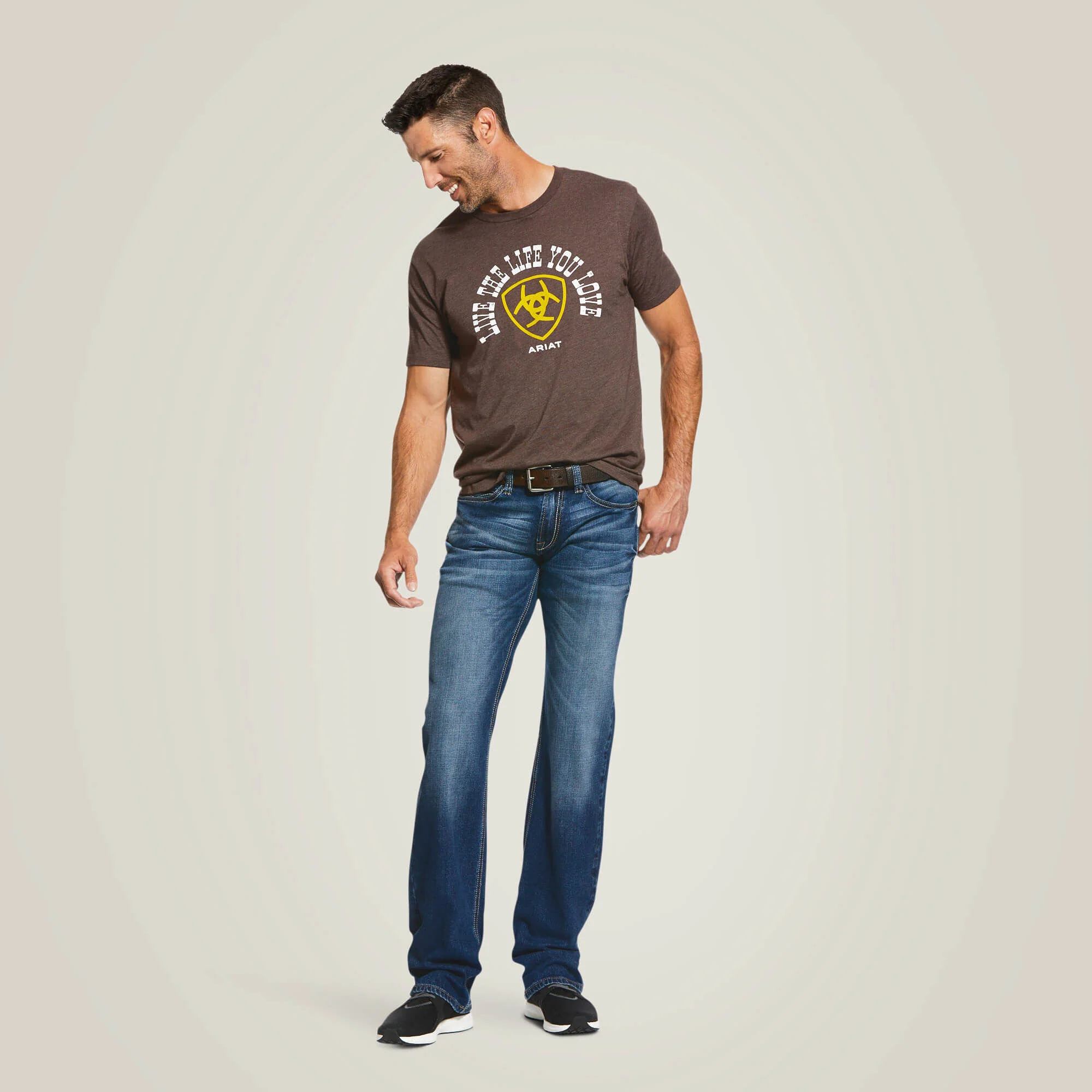 ARIAT M7 Rocker Stretch Nassau Denim Jeans - Men's Straight Leg - Summit Dark Wash - Image 5