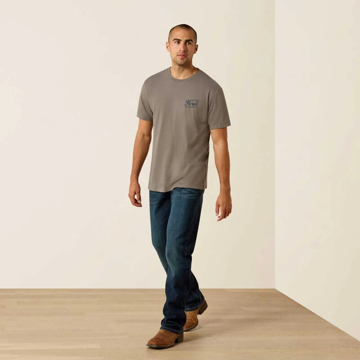 ARIAT Paintriot Classic Fit T-Shirt - Mens - Smoked Pearl - Image 2