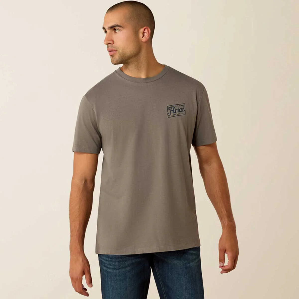ARIAT Paintriot Classic Fit T-Shirt - Mens - Smoked Pearl - Image 3