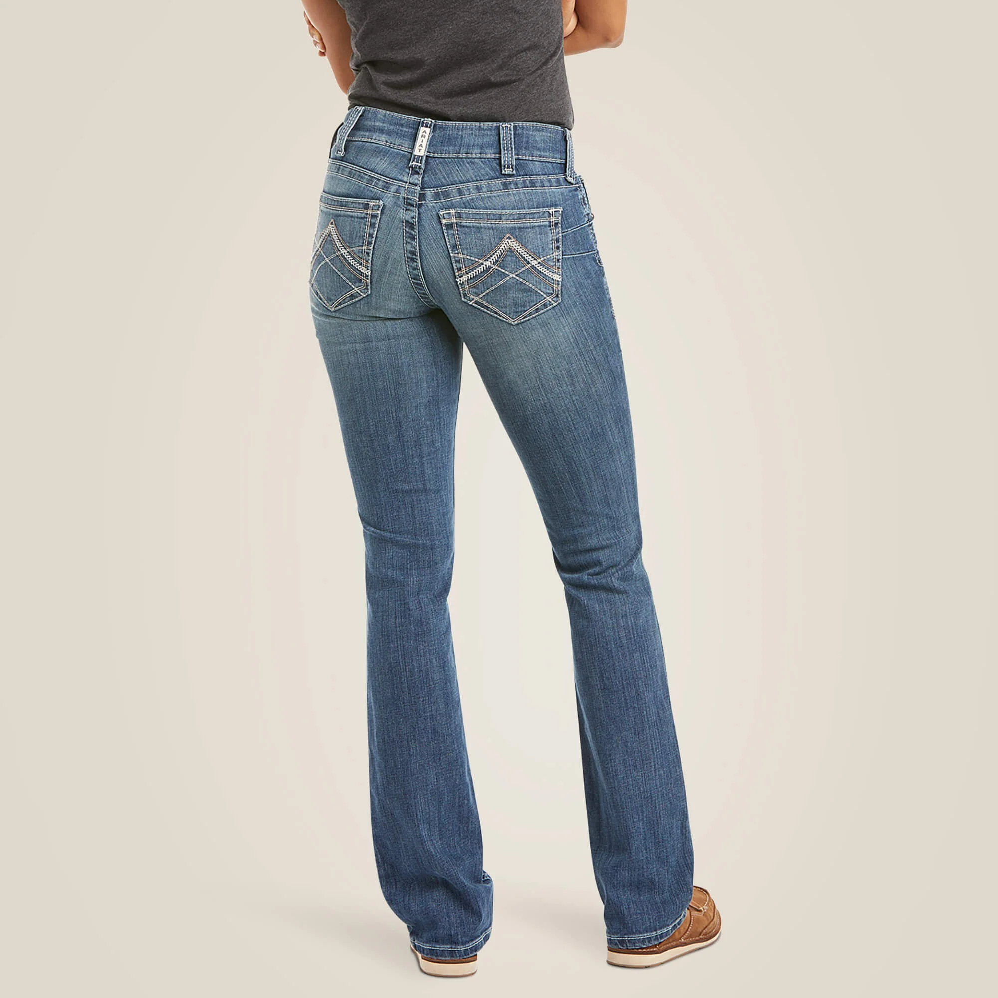 ARIAT R.E.A.L Mid Rise Icon Stackable Straight Leg Jeans - Women's - Rainstorm Blue - Image 2