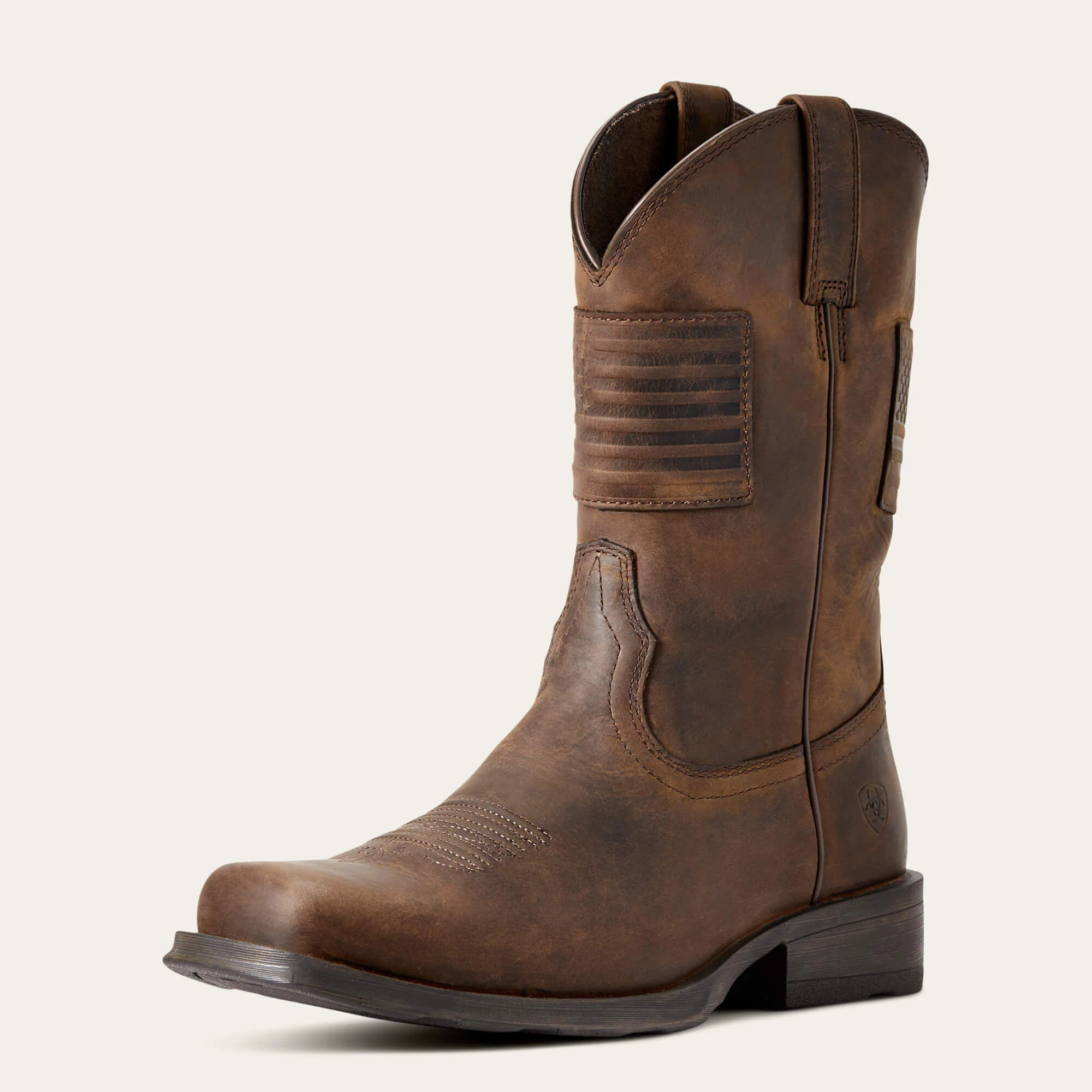 ARIAT Rambler Patriot Western Cowboy Boots - Men's - Distressed Brown