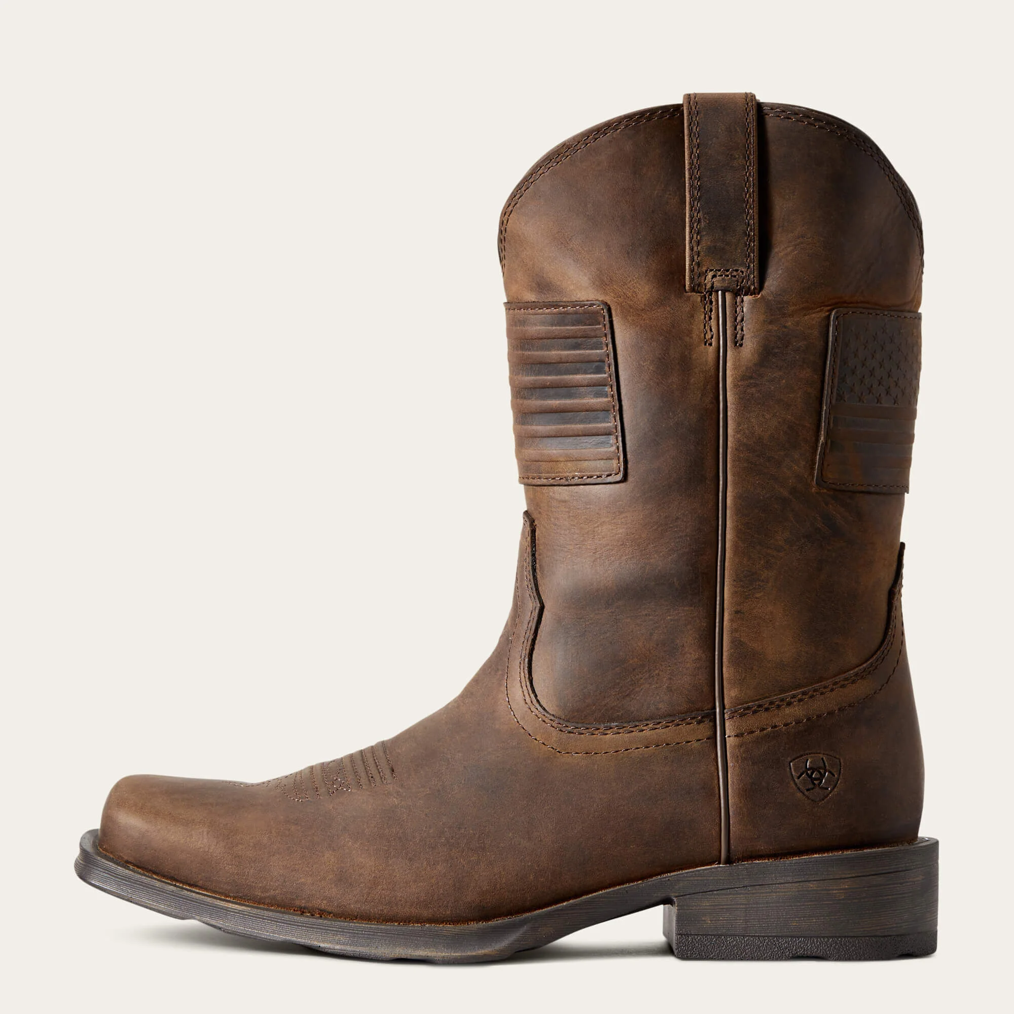 ARIAT Rambler Patriot Western Cowboy Boots - Men's - Distressed Brown - Image 3