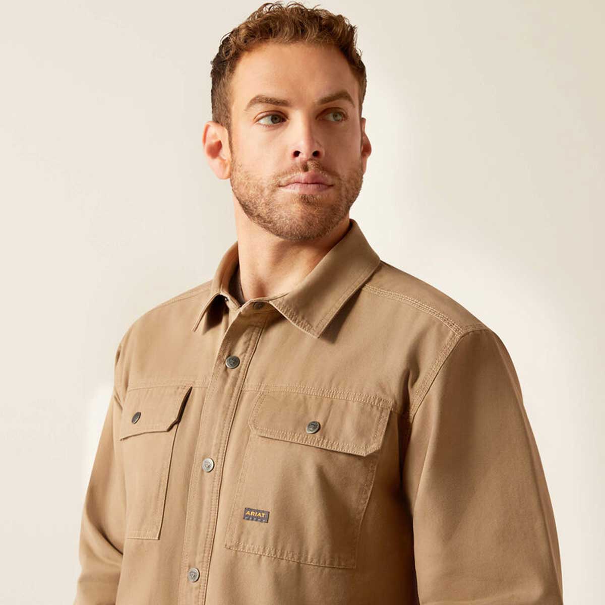 ARIAT Rebar Canvas Work Jacket - Mens - Khaki - Image 4